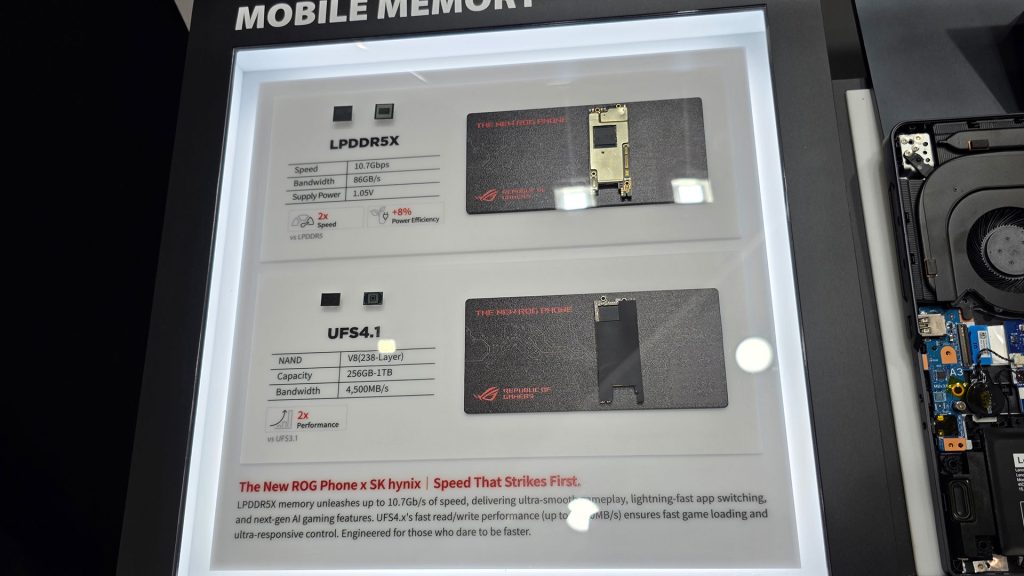 SK 海力士在本周的台北国际电脑展（Clipx）上展示了其最新的 UFS 4.1 解决方案，该解决方案采用 238 层 4D NAND 闪存。 （图片来源：Future）